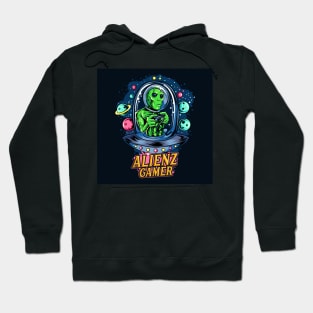 alien-riding-ufo-as-gamer-esport-logo Hoodie